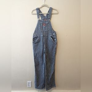 Dickies Pinstripe Railroad Train Conductor Carpenter Utility Cargo Straight Leg